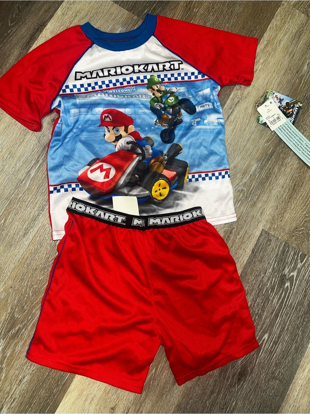 Nintendo Mario Kart Kids Pajama Set - Red, Blue, White